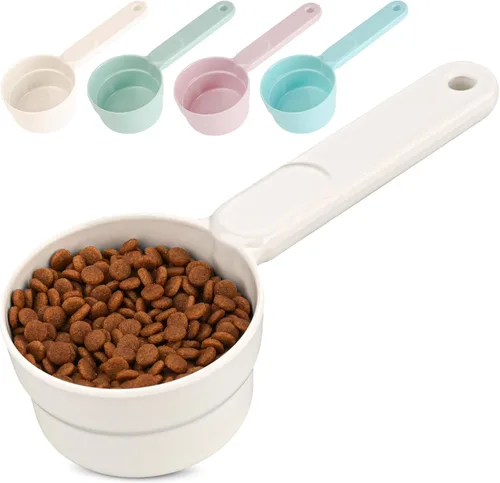 Vista 15 de Pala de melamina para comida de mascotas, tazas medidoras para comida de gato, pala de mango largo y cómodo para comida de perro, gato, hurón y Azul