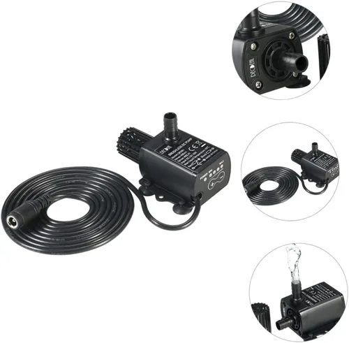 Vista 4 de Abaodam 12V Miniature Water Pump Submersible Fountain Pump for Fish Tanks Computer Cooling and Hydroponics Durable Low Vibration Versatile Use for