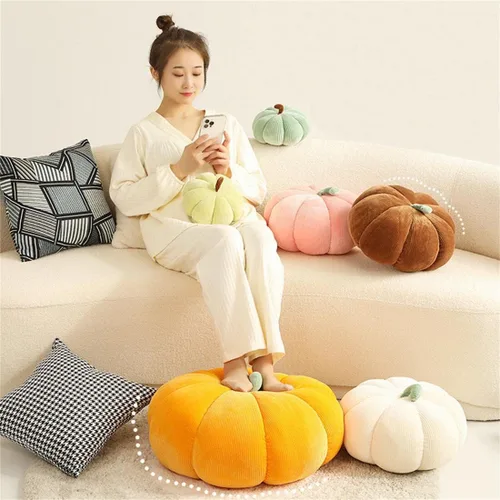 Vista 5 de Almohada de calabaza, cojín con forma de calabaza, almohada de felpa de calabaza, decoración de almohada de calabaza, cojín decorativo de calabaza