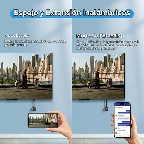 Vista 4 de HRpart Adaptador de pantalla inalámbrico 4K para TV, duplicación