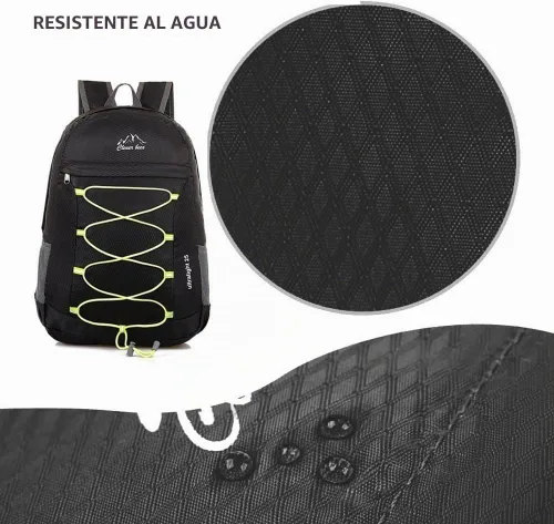 Vista 4 de Mochila de senderismo resistente al agua, para exteriores CLEVER BEES Negro
