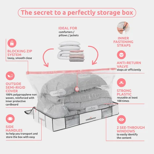 Vista 6 de Bolsa de almacenamiento al vacío Compactor XL Bolsas de almacenamiento al vacío para ahorrar espacio para ropa, edredones y mantas Solución