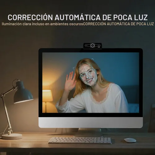 Vista 7 de Diccik Cámara web 2K para PC, videollamadas Full HD, corrección de luz HD, funciona con Skype, Zoom, FaceTime, Hangouts, PC/Mac/Laptop/MacBook/Tablet
