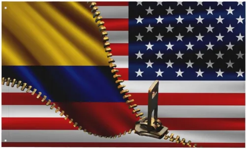 Vista 7 de Bandera de Estados Unidos y Colombia Colombiana Banderas para exteriores de 3 x 5 pies, tres capas de tela de costura de doble cara, impresión de 3