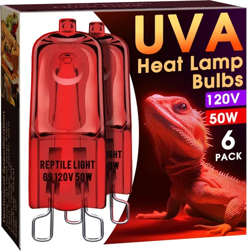 Vista 7 de Briignite - Bombilla de calor para reptiles, 50 W, UVA UVB, bombillas regulables para reptiles Bombilla cálida 50w