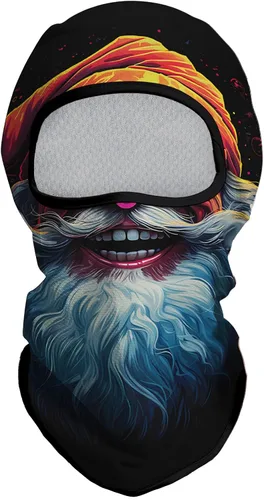 Vista 32 de Obacle Máscara Facial Pasamontañas para Hombres y Mujeres Ligera para Esquí, Caza, Ciclismo, Pesca Bear Cara Abierta Marrón