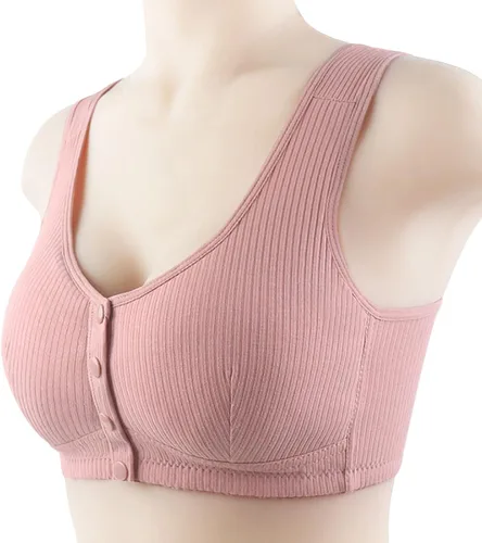 Vista 3 de Womens Bra Comfortable Sports Push Up Bras Front Snaps Seniors Wireless Beauty Back Full Coverage Easy Close Bras