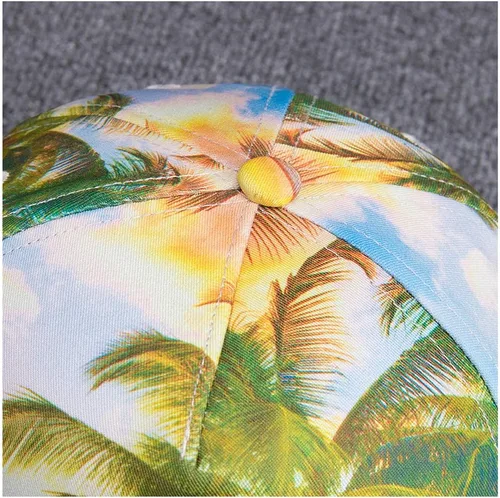 Vista 5 de Galaxy Hawaii Coconut Tree Print Flatbill Visor Snapback Gorra Gorra de béisbol