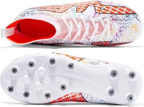 Vista 2 de Timarmtr Zapatos de fútbol para hombre, botas de fútbol para entrenamiento profesional, para interiores y exteriores, zapatillas de deporte de caña