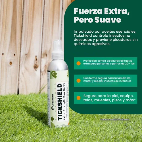 Vista 2 de Cedarcide Tickshield - Spray repelente de garrapatas y mosquitos extra fuerte