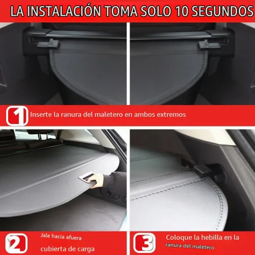 Vista 6 de para Jeep Cherokee Cubierta de Carga 2014 2015 2016 2017 2018 para Accesorios de Jeep Cherokee, Cubierta de Baúl Retráctil de Seguridad, Negra