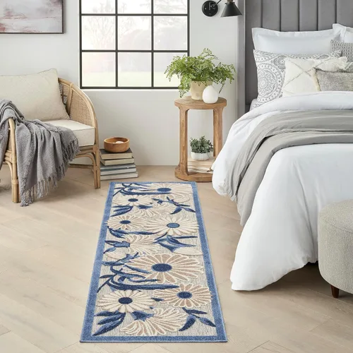 Vista 45 de Nourison Home Aloha - Alfombra beige de 2 pies 3 pulgadas x 12 pies, fácil de limpiar, no se desprende, para dormitorio, sala de estar, comedor
