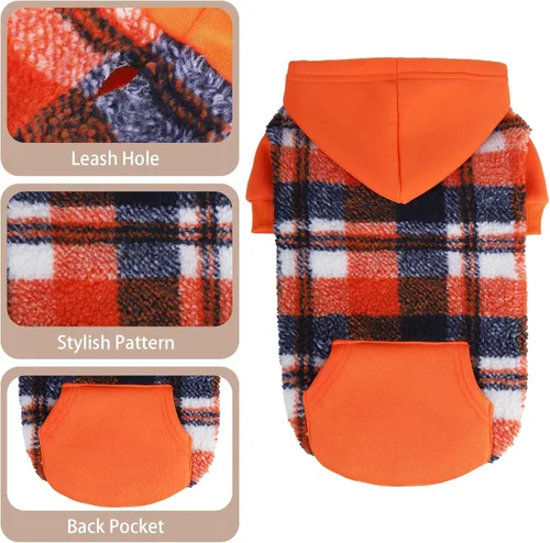 Vista 39 de PUPTECK Sudadera con Capucha para Perro Sudadera para Cachorro Suéter Cálido para Perro Ropa de Invierno Abrigos para Clima Frío para Perros Negro