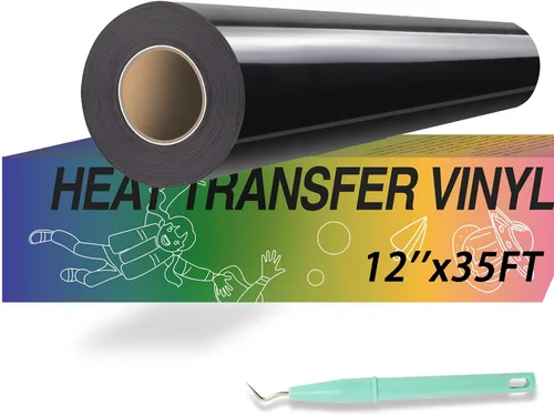 Vista 21 de HTVRONT - Rollos de vinilo de transferencia de calor de teñido anudado, 12 pulgadas x 8 pies, acuarela HTV tinte rosa