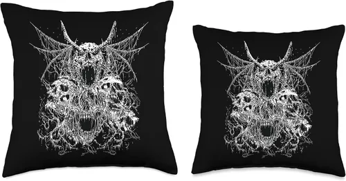 Vista 3 de Goth Devil Baphomet & Hail Satan I Women & Men Cojín Goth I Satanic & Gothic & Occult I Retro Demon de 16 x 16 pulgadas, multicolor
