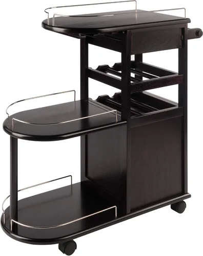 Vista 7 de Winsome Carrito de servir para cocina, Madera, Espresso oscuro