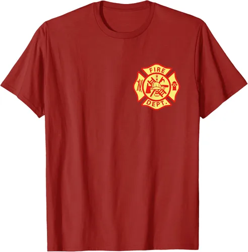 Vista 44 de Camiseta con logotipo de bomberos con símbolo de bombero, Negro
