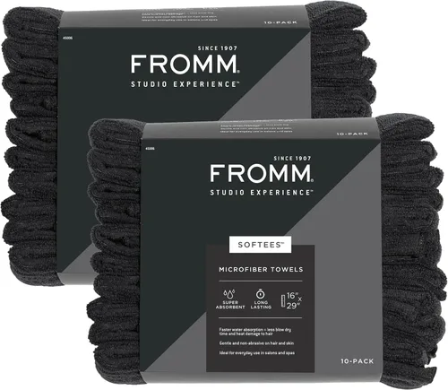 Vista 15 de Toallas de microfibra Fromm Softees para peluqueros, barberos, spa, gimnasio en Aqua, 16" por 29", 10 unidades. Toalla perfecta para el cuidado