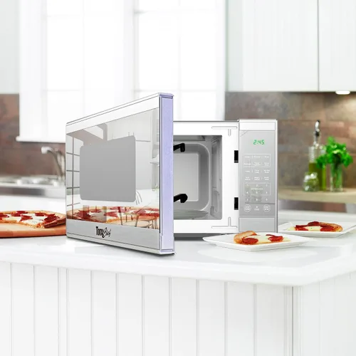 Vista 8 de Horno microondas TOTAL Chef de 1.3 pies cúbicos – Electrodoméstico compacto de encimera, pequeño horno microondas de acero inoxidable con pantalla