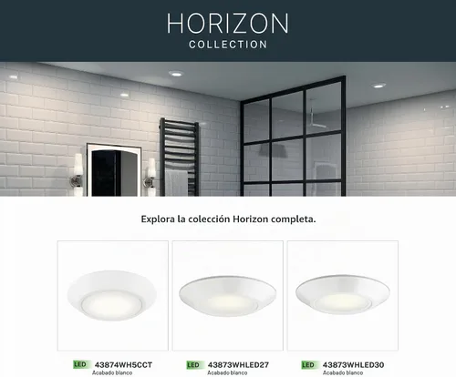Vista 12 de Kichler Horizon III - Lámpara LED empotrada (6.4 pulgadas), color blanco