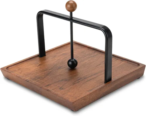 Vista 8 de Servilletero de madera – Servilletero multifuncional para mesa y cocina, incluye espacio para condimentos – Perfecto para el hogar, cocina
