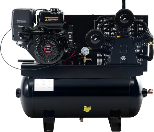 Vista 10 de Compresor de aire de gas Albott 6.5HP, tanque horizontal portátil de 20 galones 196cc Loncin Engine Max 115 PSI Presión Portátil Rueda Diseño