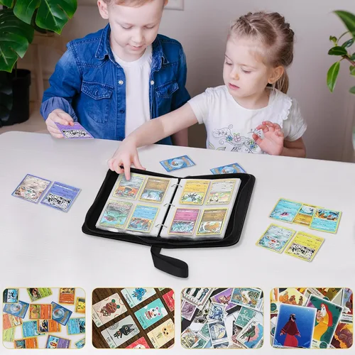 Vista 7 de Carpeta de Tarjetas de Béisbol y Fútbol con 480 Bolsillos y 60 Fundas Extraíbles, Carpeta Portátil para Tarjetas de Baloncesto y Deportes, Álbum