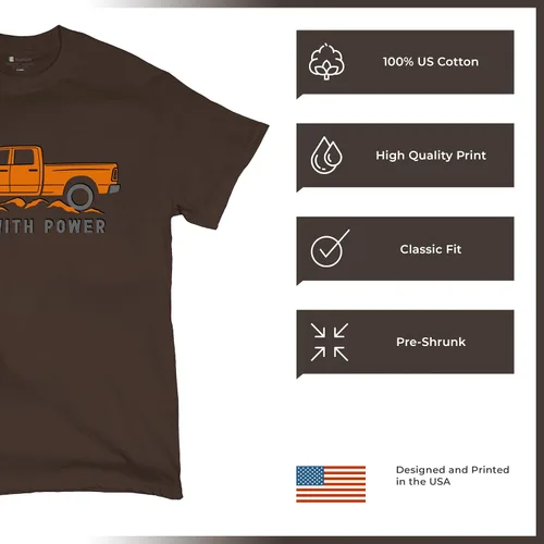 Vista 200 de Tee Hunt Camisetas gráficas y camisetas sin mangas para hombre Roll with Power Pickup Truck