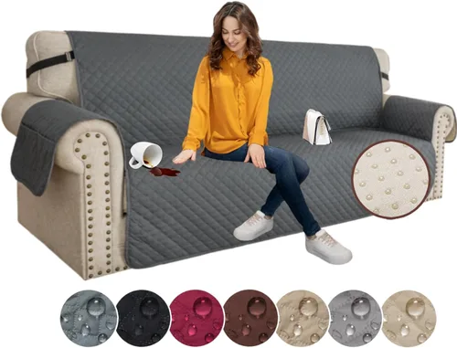 Vista 65 de XINEAGE Funda para Sillón Reclinable Resistente al Agua, Fundas Antideslizantes para Silla Reclinable con Bolsillos, Fundas Acolchadas Gruesas