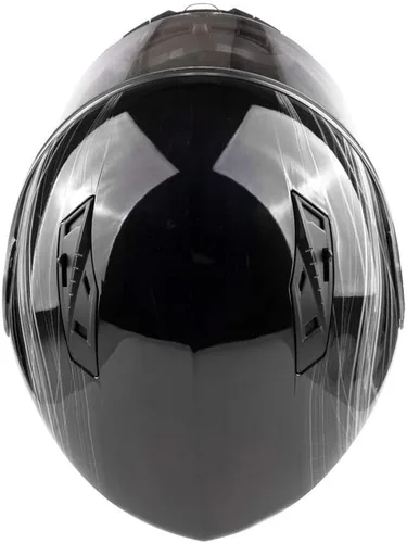 Vista 6 de Casco de motocicleta modular para adultos DOT con anteojos de sol retráctiles de cara completa abatibles Typhoon TH158