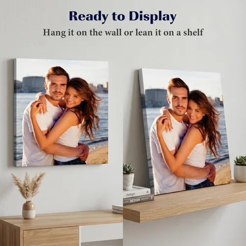 Vista 7 de Lienzo de foto personalizable con impresión y marco flotante profundo - Arte de pared envuelto en galería personalizada de tu imagen - Opciones