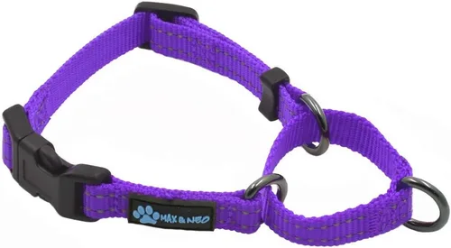 Vista 9 de Max and Neo Collar de nylon Martingale para perros - Donamos a un rescate de perros por cada collar vendido (Pequeño, Azul)