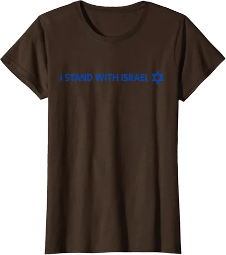 Vista 14 de I Stand With Israel Camiseta de la estrella judía de David de la bandera israelí, Blanco