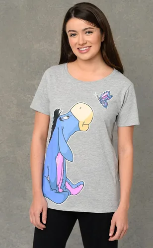 Vista 7 de Disney Camiseta para mujer Eeyore o Minnie Mouse Lean in Side Print Gris brezo