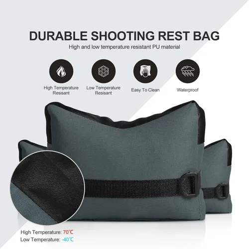 Vista 2 de Twod Bolsas de Descanso para Tiro Exterior - Apoyo de Banco para Deportes de Tiro con Soportes de Sacos de Arena Delantero y Trasero para Tiro