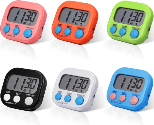 Vista 9 de Weewooday 50 temporizadores grandes para el aula, cronómetro, temporizador digital magnético para cocina, cuenta regresiva, multifunción, alarma