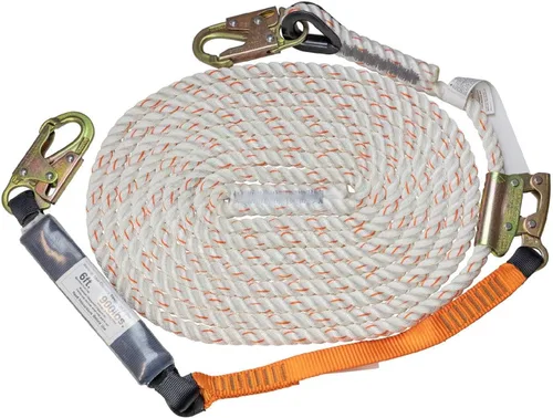 Vista 7 de Malta Dynamics Conjunto de línea de vida vertical de 25 pies – Cordón de protección contra caídas, sistema de detención de caídas con amortiguador