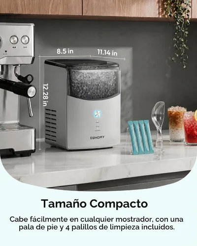 Vista 17 de Euhomy 2026 Upgraded Countertop Nugget Ice Maker, 35lbs Sonic Crushed Ice Grey