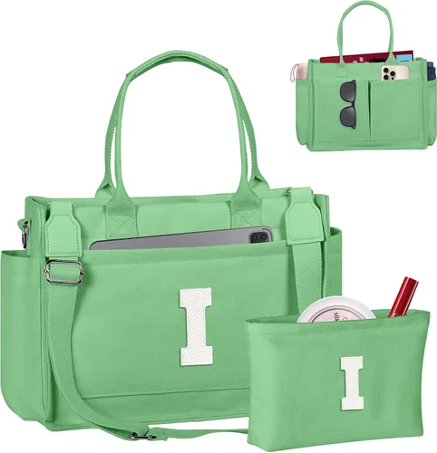 Vista 37 de Easter Basket Stuffers, Initial Tote Bag with Makeup Bag, Birthday Gifts for Women, Teen Girl Gifts Trendy Stuff
