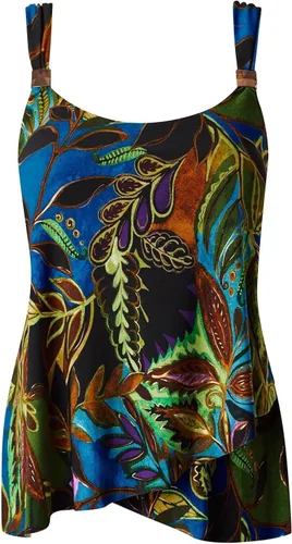 Vista 5 de Miraclesuit Traje de baño para mujer Dazzle con cuello redondo y aros Azul Amazonia/Multi