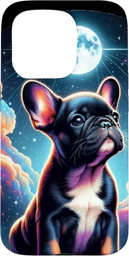 Vista 14 de Funda para iPhone SE (2020) / 7 / 8 Bulldog Francés Puppy Under The Moon In Space
