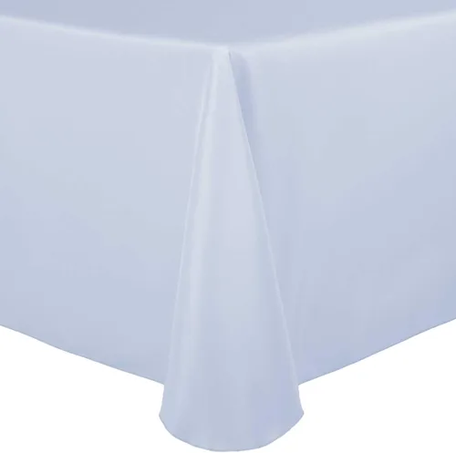 Vista 4 de Ultimate Textile 60 x 102 in Oval Tablecloth Polyester Linen - Machine Washable Stain & Wrinkle Resistant Seamless Design for Dining Events - Aqua