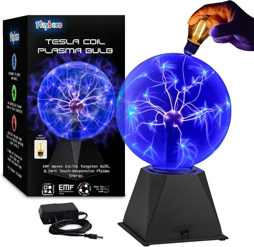Vista 9 de Bola púrpura del plasma, lámpara del rayo de la bobina de Tesla de 7