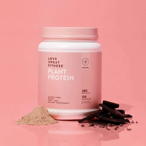 Vista 3 de Love Sweat Fitness Proteína en polvo orgánica a base de plantas, chocolate, 28 porciones, 0.71 onzas de proteína, vegano, sin gluten, sin OMG