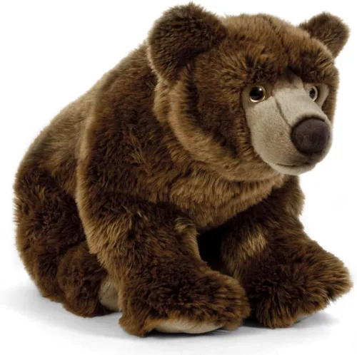 Vista 8 de Living Nature Peluche de oso marrón Animal esponjoso Regalo de juguete suave para niños 6 pulgadas