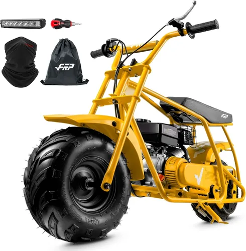 Vista 26 de FRP GMB100 Plus Gas Mini Bike 99cc 4 tiempos todoterreno Faro y polaina Negro