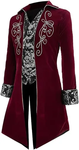 Vista 3 de Cacycasa Steampunk - Chaqueta medieval para hombre, estilo victoriano, gótico, para Halloween