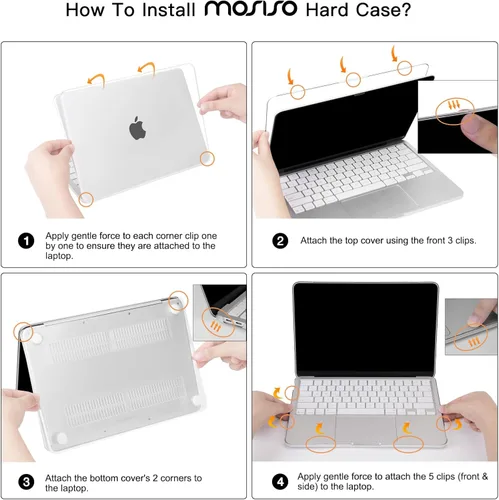 Vista 9 de MOSISO Compatible con MacBook Neo Case 13 pulgadas 2026 A3404 A18 Pro Chip Índigo de cristal