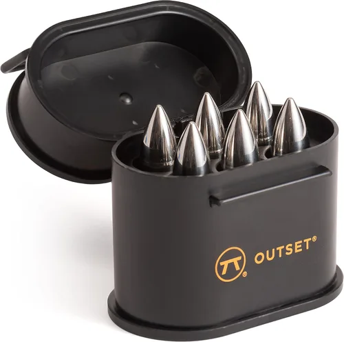 Vista 9 de Outset Juego de piedras de whisky de acero inoxidable, 2 enfriadores de pelotas de golf con pinzas y bolsa de almacenamiento