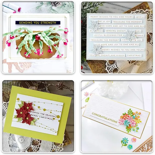 Vista 7 de ORIGACH Elegante juego de platos de papel de aluminio y troquelados para manualidades, álbumes de recortes, tarjetas de papel, decoración de papel